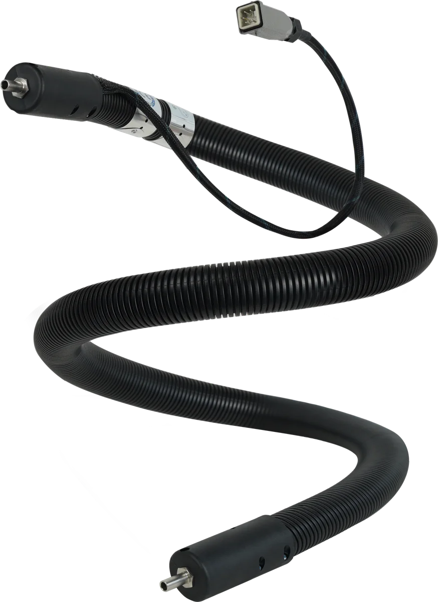 Black corrugated heated hose assembly